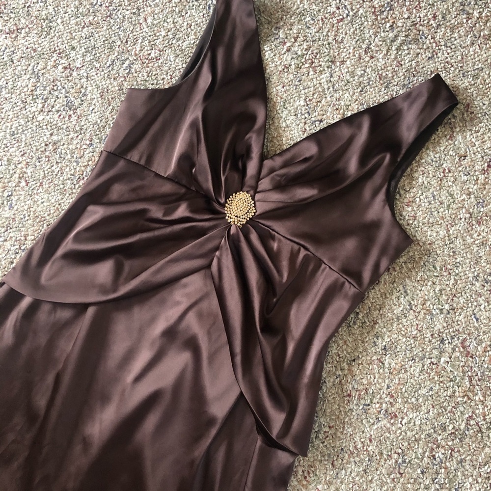 Eliza J New York Cocktail Dress (Brown) - Picture 4 of 11